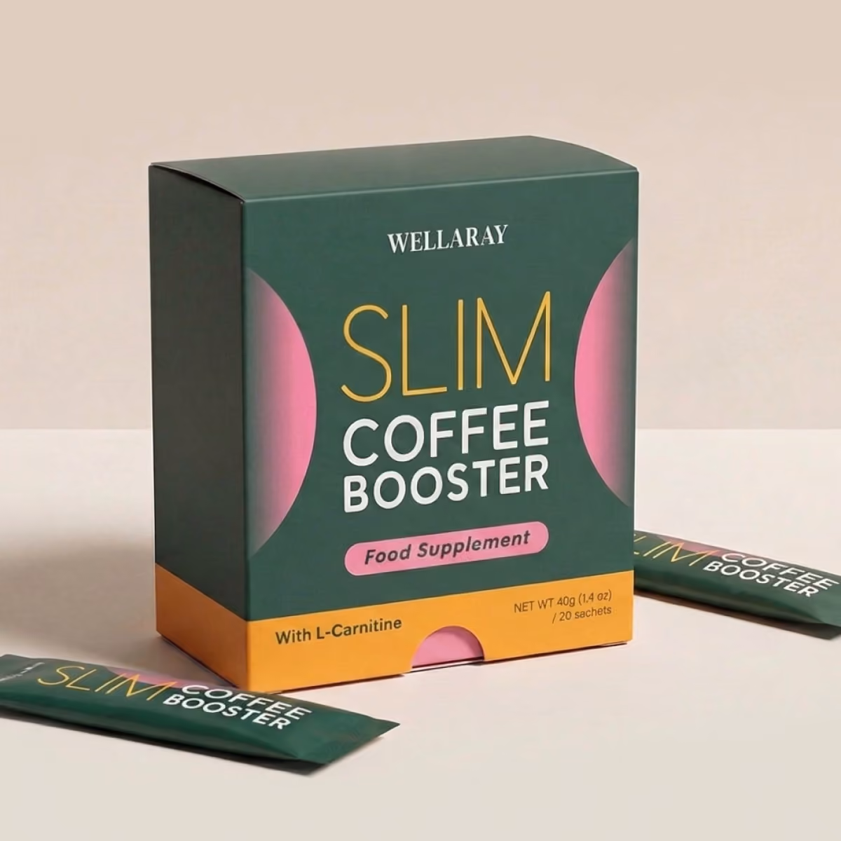 Wellaray branded box and sachets; product packaging, not test evidence